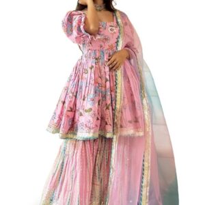 Women Kurta Sharara with Dupatta Set for Women for Wedding