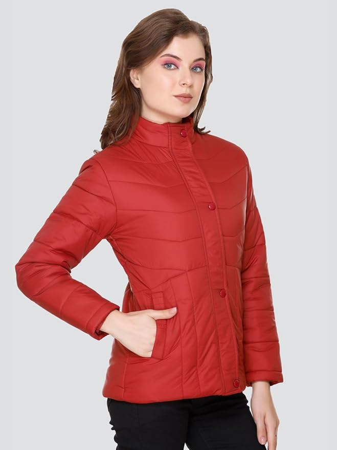 RARE TIMES Women’s Stylish Solid Full Sleeves Jacket | Winter Wear Quilted Jacket for Travelling | Regulaer Fit Puffer Jacket For Women - Image 6