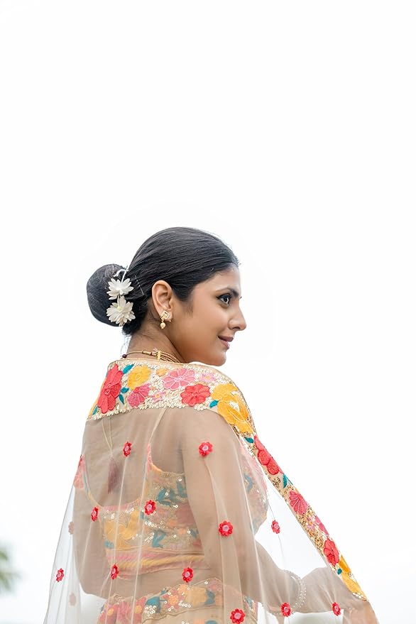 Women's Georgette Semi Stitched Lehenga Choli With Dupatta | Thread And Sequin Embroidery Pattern - Image 2