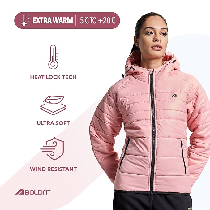 Boldfit jacket for woman puffer winter jacket for woman standard length jackets for women stylish latest hooded winter wear jackets for women cozy jerkins for ladies - Image 4