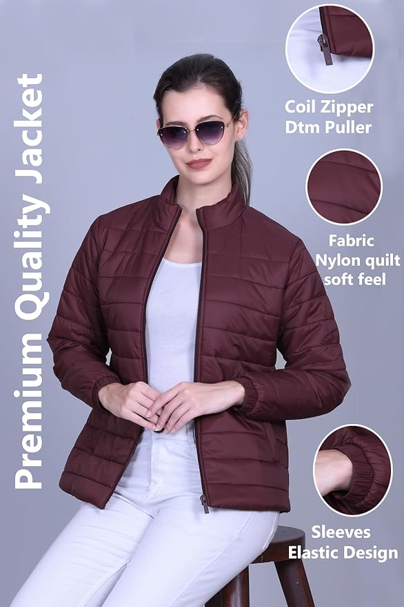 RARE TIMES Winter Jacket For Woman, Puffer Jacket, Quilted Jacket, Coat Winter Wear For Women,Air resistance Jacket, Zip Closure (Pack of 1) - Image 3