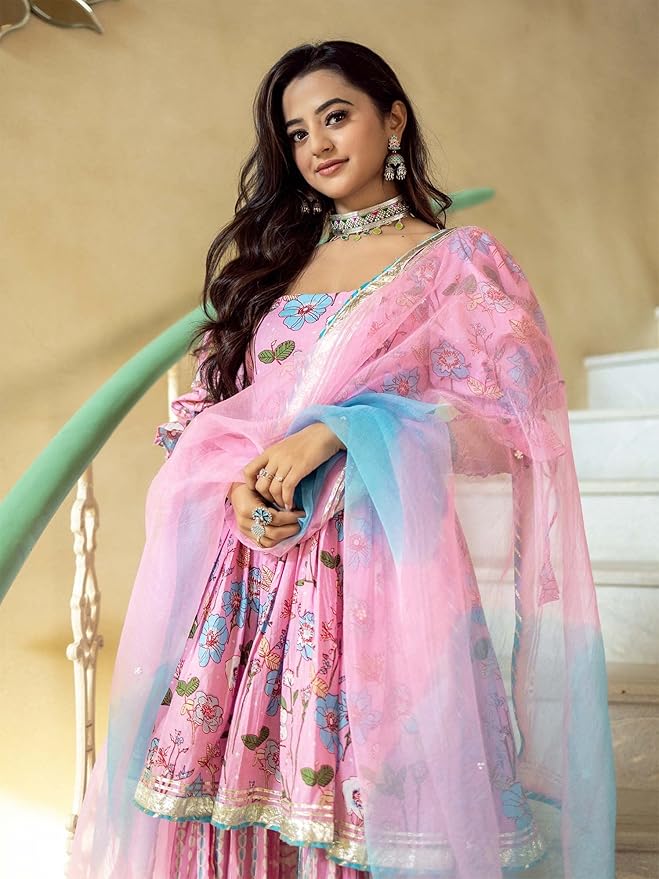 Women Kurta Sharara with Dupatta Set for Women for Wedding - Image 3